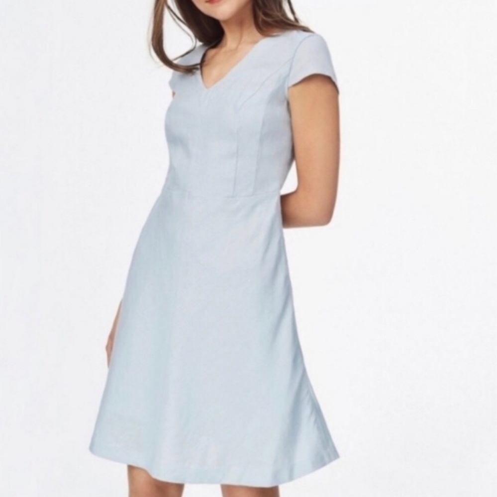 Brooks Brothers Linen Short Sleeve A-Line Dress